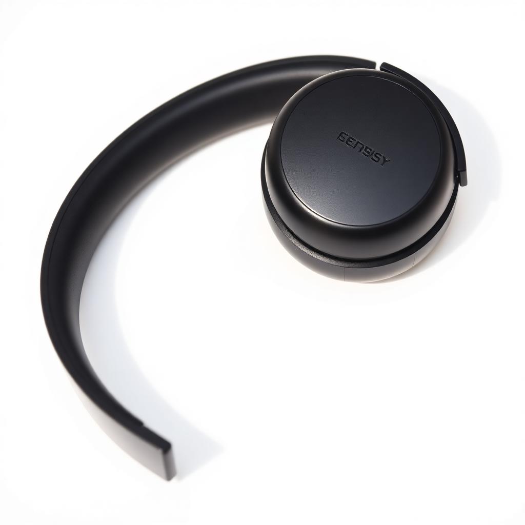 Black wireless over-ear headphones laid on a white background for a resale listing
